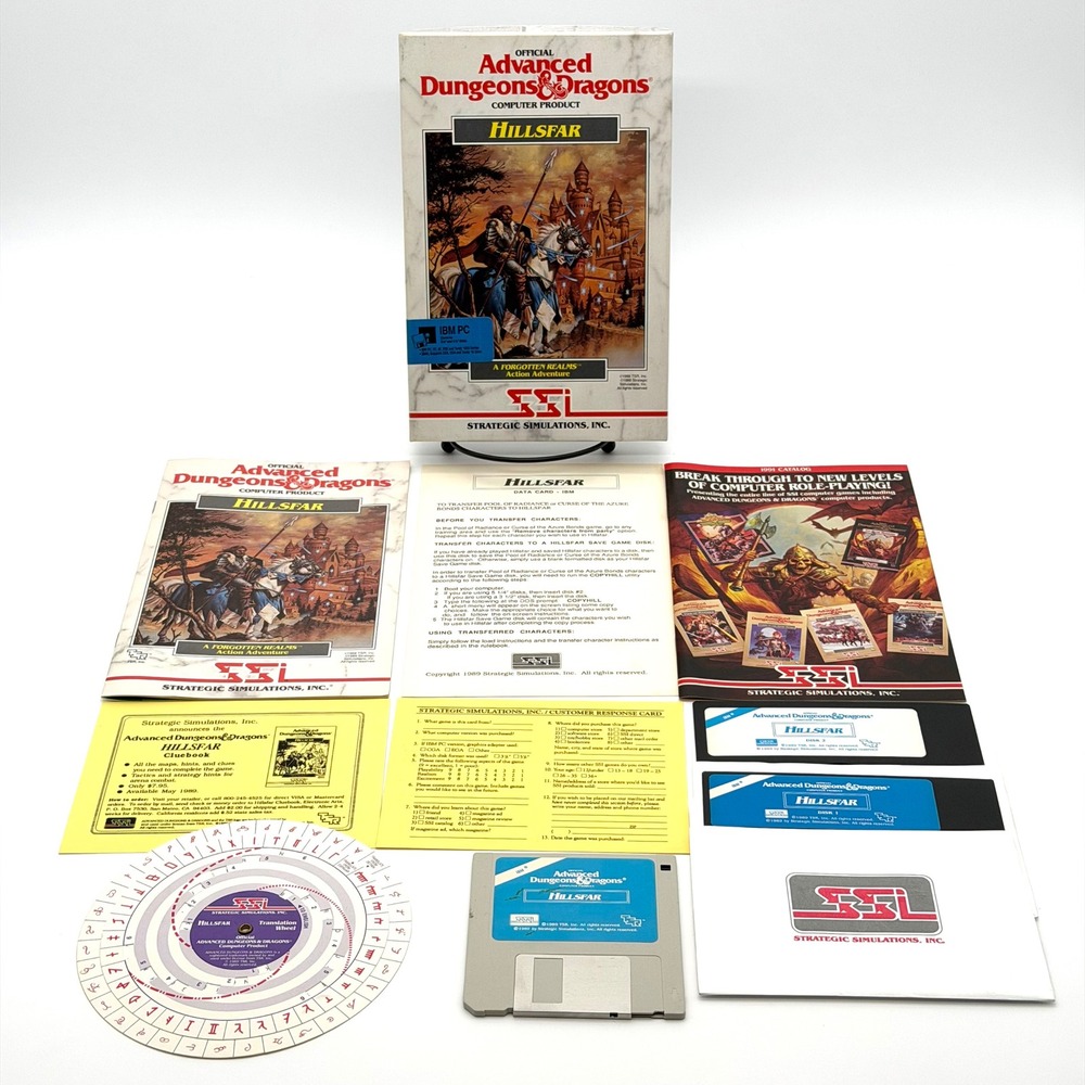 Advanced Dungeons‎ & Dragons: Hillsfar PC IBM Vintage SSI Game Big Box Wheel